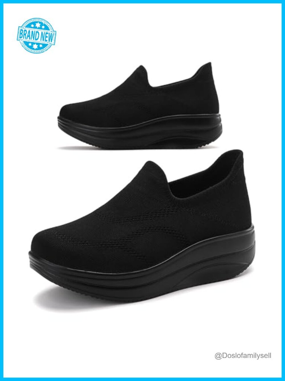 RUIDENG Women's Slip-On Loafers Comfortable Orthopedic Walking Shoes Rocker